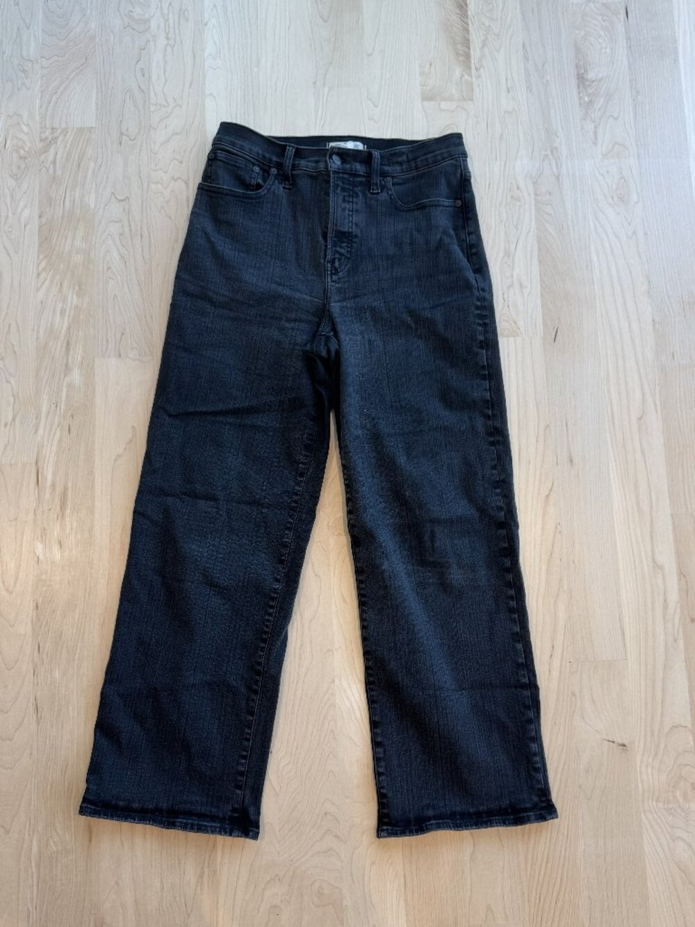 Madewell The Perfect Vintage Wide Leg Jean Washed Black High Rise